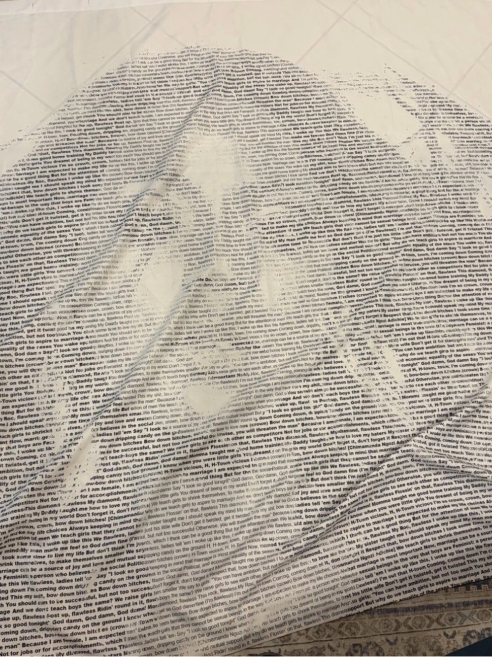 Beyoncé Flawless Text Shower Curtain